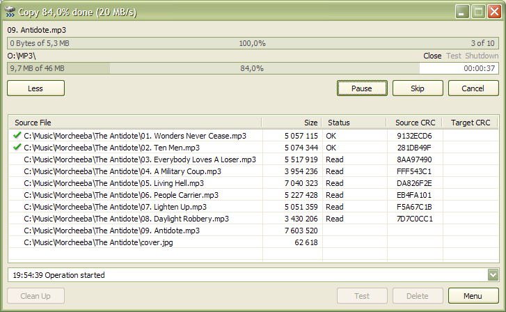 teracopy export file list save